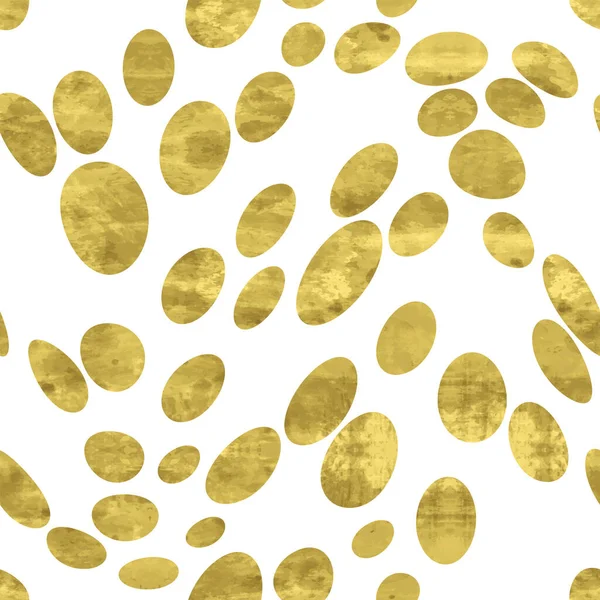 Wit Goud Naadloos Patroon Met Glitter Folie Geweven Confetti Cirkels — Stockvector