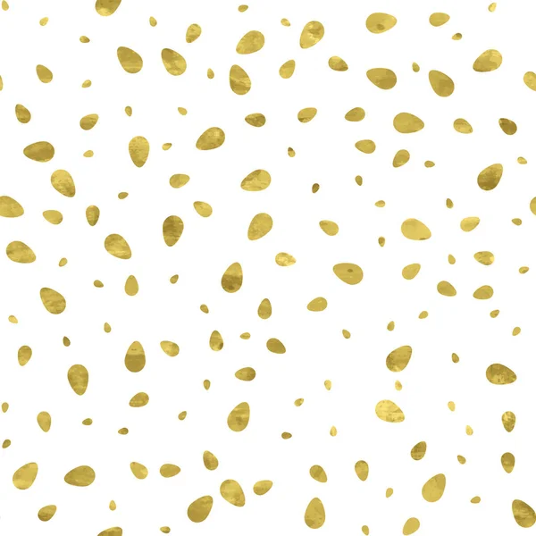 Padrão Sem Costura Branco Dourado Com Folha Brilho Círculos Confete — Vetor de Stock
