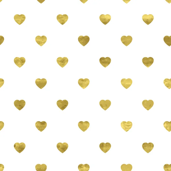 白色和金色无缝图案与闪亮的箔结构的意大利面心脏 抽象的现代艺术背景 织物设计 装饰用纸 网页设计用明亮而明亮的插图 — 图库矢量图片