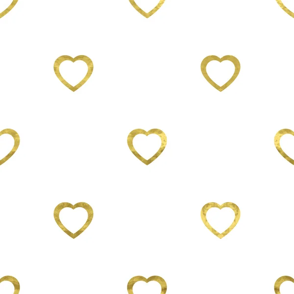 Bílý Zlatý Bezešvý Vzor Třpytivou Fólií Texturované Konfety Srdce Abstraktní — Stockový vektor