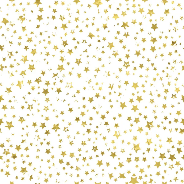 ゴールドと白のシームレスなパターンは グランジスターの黄金のプリントと 光沢のあるベクトルイラスト 明るい輝きの輝きの星と白い包装 金箔の質感 祭りの旗 ストックイラスト