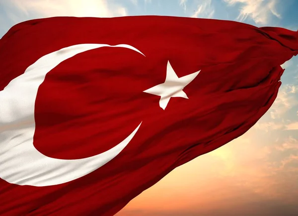 Turki Dan Bendera Turki Adegan Studi Ilustrasi — Stok Foto