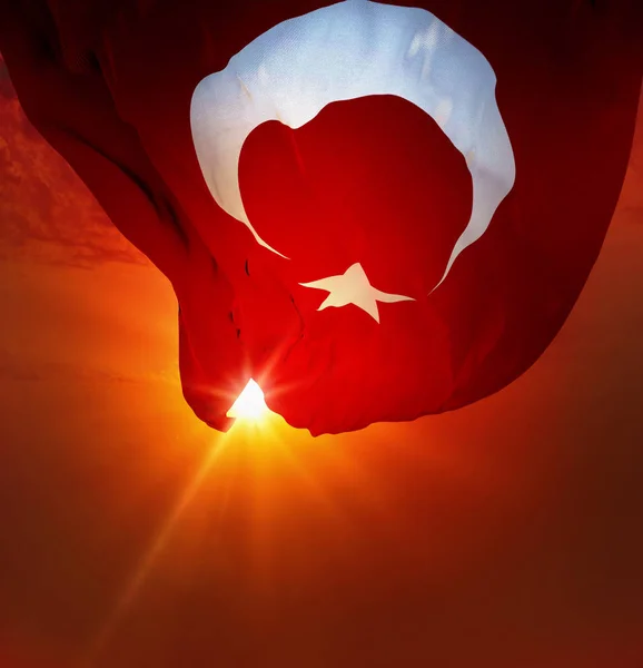 Türkiye Türk Bayrağı Sahne Çalışması Çizim — Stok fotoğraf