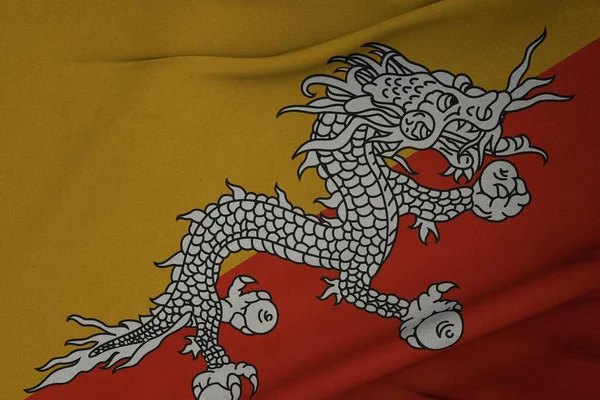 Bhutan Bandera Państwa — Zdjęcie stockowe