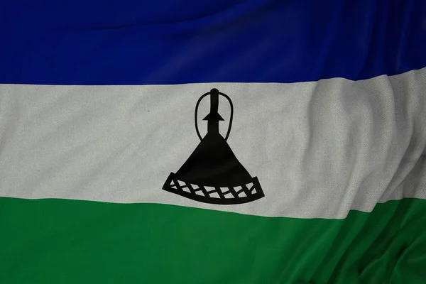 Lesotho Country State Flag — Stock Fotó