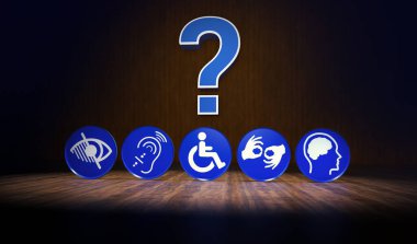 Engelli, Engelli İşaretleri, Simgeler Görsel Sunumdur. 