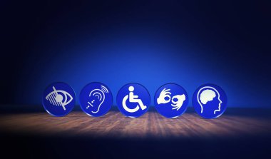 Engelli, Engelli İşaretleri, Simgeler Görsel Sunumdur. 