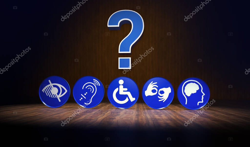 Disabled, Disability Signs, Icons are Visual Presentation.