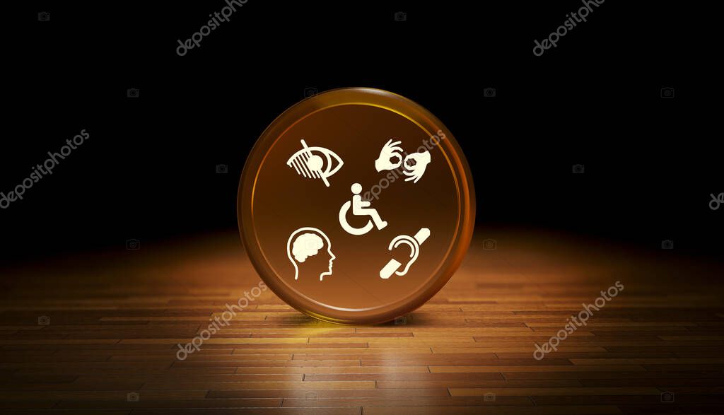 Disabled, Disability Signs, Icons are Visual Presentation.