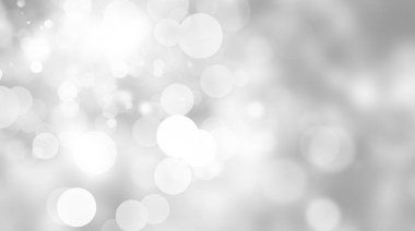 Beyaz bulanık arkaplan. Bokeh Noel 'i güzel, parlak Noel ışıklarını bulanıklaştırdı