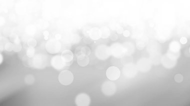 Beyaz bulanık arkaplan. Bokeh Noel 'i güzel, parlak Noel ışıklarını bulanıklaştırdı