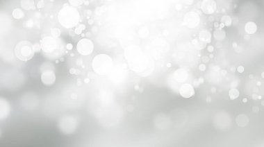 Beyaz bulanık arkaplan. Bokeh Noel 'i güzel, parlak Noel ışıklarını bulanıklaştırdı