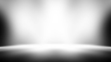 abstract black and white blur background. empty smooth light gradient, spotlight wallpaper