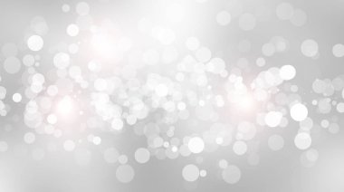 Beyaz bulanık arkaplan. Bokeh Noel 'i güzel, parlak Noel ışıklarını bulanıklaştırdı