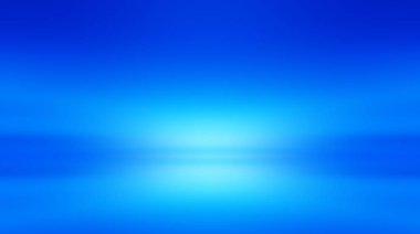 Ürününüzü göstermek ve arka planda kullanmak için kullanılan mavi boş oda stüdyo gradyanı