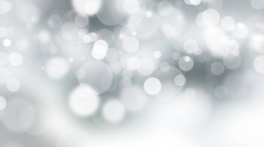 Beyaz bulanık arkaplan. Bokeh Noel 'i güzel, parlak Noel ışıklarını bulanıklaştırdı