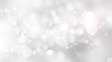 Beyaz bulanık arkaplan. Bokeh Noel 'i güzel, parlak Noel ışıklarını bulanıklaştırdı
