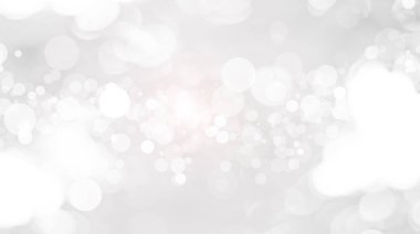 Beyaz bulanık arkaplan. Bokeh Noel 'i güzel, parlak Noel ışıklarını bulanıklaştırdı