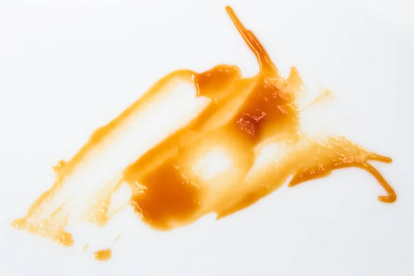 Tomatensauce Isoliert Auf Weißem Hintergrund Roter Ketchup Spritzt Vereinzelt Auf — Stockfoto