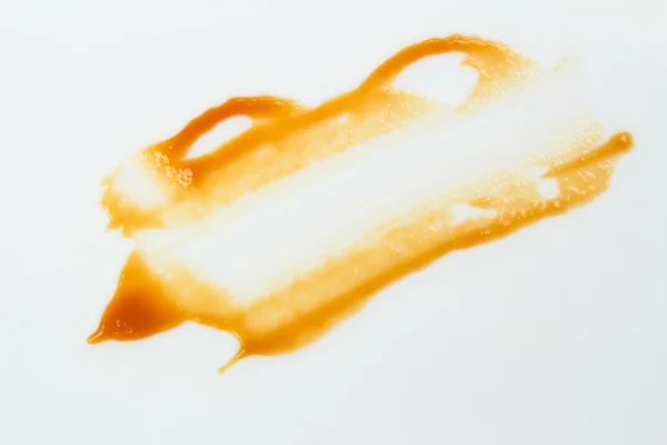 Tomatensauce Isoliert Auf Weißem Hintergrund Roter Ketchup Spritzt Vereinzelt Auf — Stockfoto