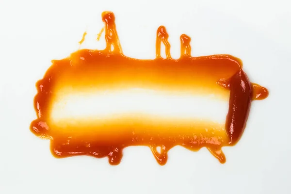 Tomatensauce Isoliert Auf Weißem Hintergrund Roter Ketchup Spritzt Vereinzelt Auf — Stockfoto