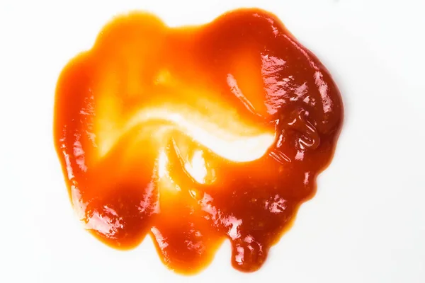 Salsa Pomodoro Isolata Fondo Bianco Spruzzi Ketchup Rosso Isolati Sfondo — Foto Stock