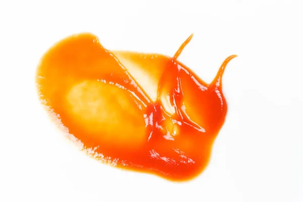 Tomato Sauce Isolated White Background Red Ketchup Splashes Isolated White — Stock Photo, Image