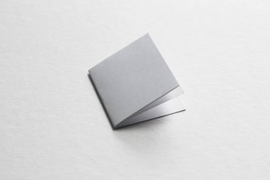 Boş dikey A4. gri, değiştirilebilir arka plan izole broşür dergi / beyaz kağıt beyaz duvara izole.