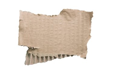 Kahverengi doku kağıt beyaz arka plan üzerinde yırtık oluklu. karton sayfasının arka planı olarak kullanılan RIP.