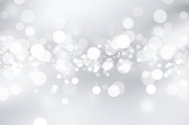 Beyaz bulanık arkaplan. Bokeh Noel 'i güzel, parlak Noel ışıklarını bulanıklaştırdı