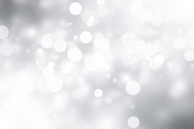 Beyaz bulanık arkaplan. Bokeh Noel 'i güzel, parlak Noel ışıklarını bulanıklaştırdı