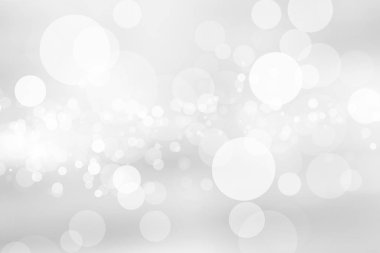 Beyaz bulanık arkaplan. Bokeh Noel 'i güzel, parlak Noel ışıklarını bulanıklaştırdı