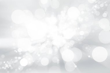 Beyaz bulanık arkaplan. Bokeh Noel 'i güzel, parlak Noel ışıklarını bulanıklaştırdı