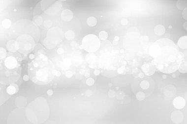Beyaz bulanık arkaplan. Bokeh Noel 'i güzel, parlak Noel ışıklarını bulanıklaştırdı