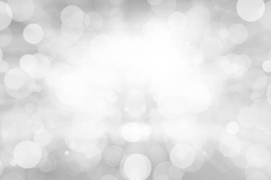 Beyaz bulanık arkaplan. Bokeh Noel 'i güzel, parlak Noel ışıklarını bulanıklaştırdı