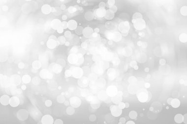 Beyaz bulanık arkaplan. Bokeh Noel 'i güzel, parlak Noel ışıklarını bulanıklaştırdı