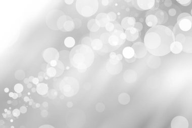 Beyaz bulanık arkaplan. Bokeh Noel 'i güzel, parlak Noel ışıklarını bulanıklaştırdı