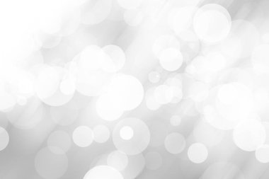 Beyaz bulanık arkaplan. Bokeh Noel 'i güzel, parlak Noel ışıklarını bulanıklaştırdı