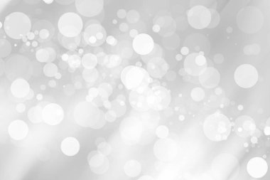 Beyaz bulanık arkaplan. Bokeh Noel 'i güzel, parlak Noel ışıklarını bulanıklaştırdı