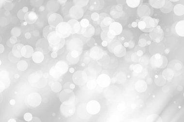 Beyaz bulanık arkaplan. Bokeh Noel 'i güzel, parlak Noel ışıklarını bulanıklaştırdı