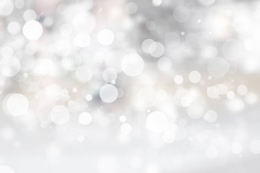Beyaz bulanık arkaplan. Bokeh Noel 'i güzel, parlak Noel ışıklarını bulanıklaştırdı
