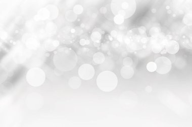 Beyaz bulanık arkaplan. Bokeh Noel 'i güzel, parlak Noel ışıklarını bulanıklaştırdı