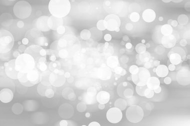 Beyaz bulanık arkaplan. Bokeh Noel 'i güzel, parlak Noel ışıklarını bulanıklaştırdı