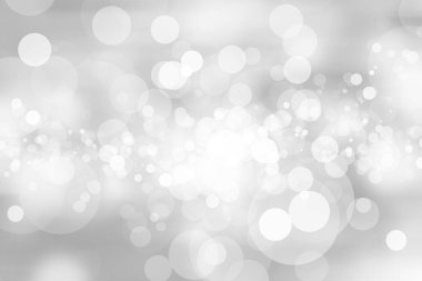 Beyaz bulanık arkaplan. Bokeh Noel 'i güzel, parlak Noel ışıklarını bulanıklaştırdı