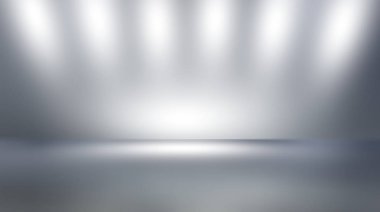 yumuşak gri studio Oda arka plan, gri zemin zemin ile spot 