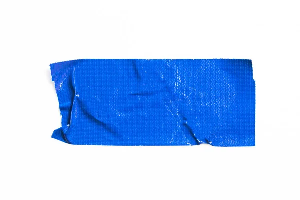 Blue Tape White Background Torn Sticky Tape Adhesive Pieces — Stock Photo, Image