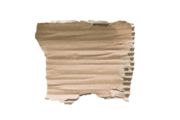 Papier Texture Ondulée Marron Déchiré Sur Fond Blanc Déchirure Feuille — Photo