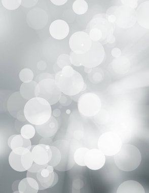 Beyaz bulanık arkaplan. Bokeh Noel 'i güzel, parlak Noel ışıklarını bulanıklaştırdı