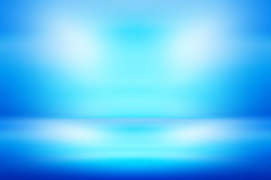 Ürününüzü göstermek ve arka planda kullanmak için kullanılan mavi boş oda stüdyo gradyanı