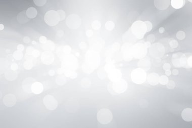 Beyaz bulanık arkaplan. Bokeh Noel 'i güzel, parlak Noel ışıklarını bulanıklaştırdı